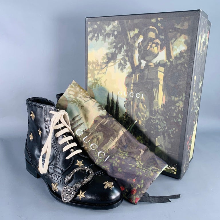 GUCCI Size 8.5 Dionysus Black Silver Gold Bee Stars  display picture 1