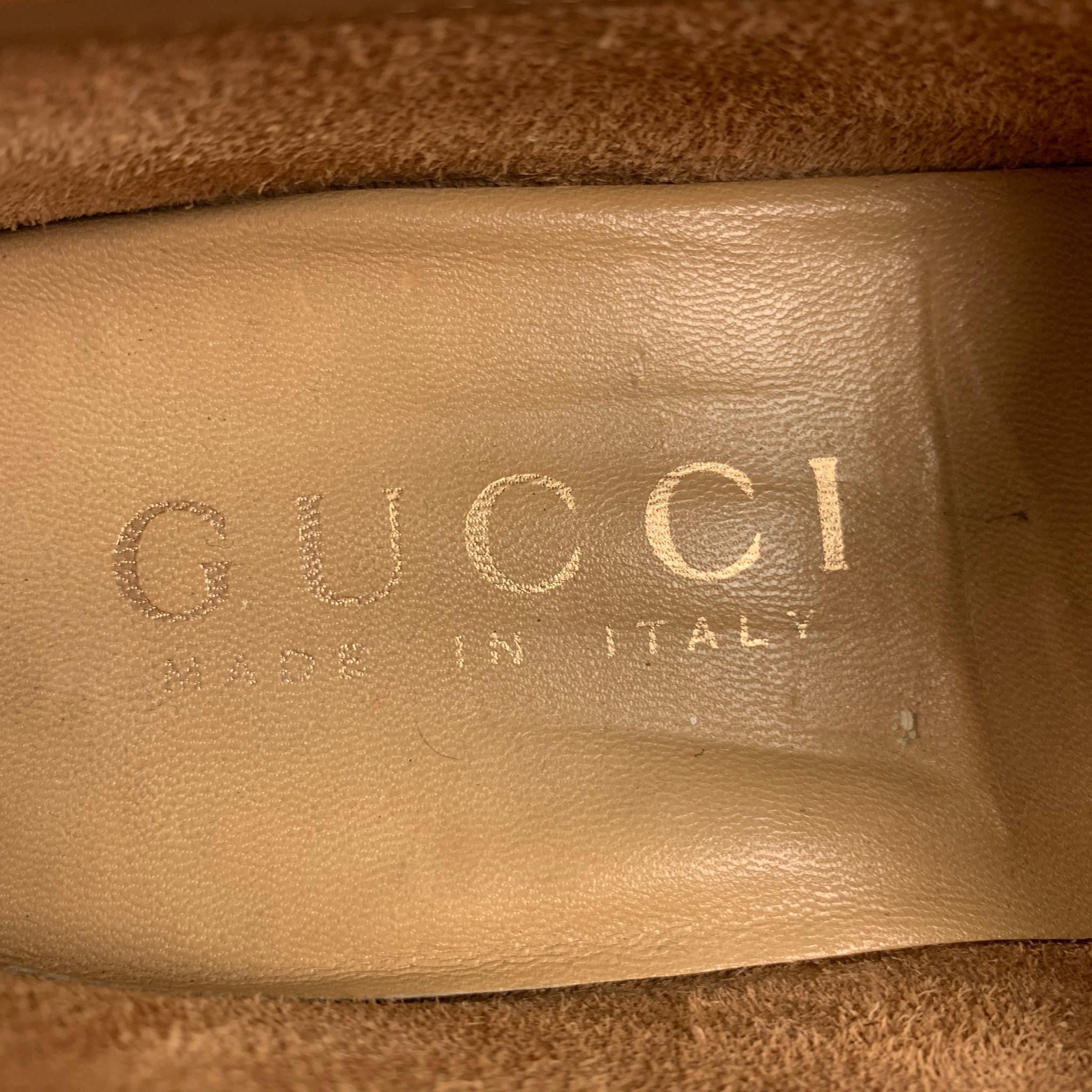 GUCCI Size 8.5 Tan Leather Horsebit Slip On Loafers 2