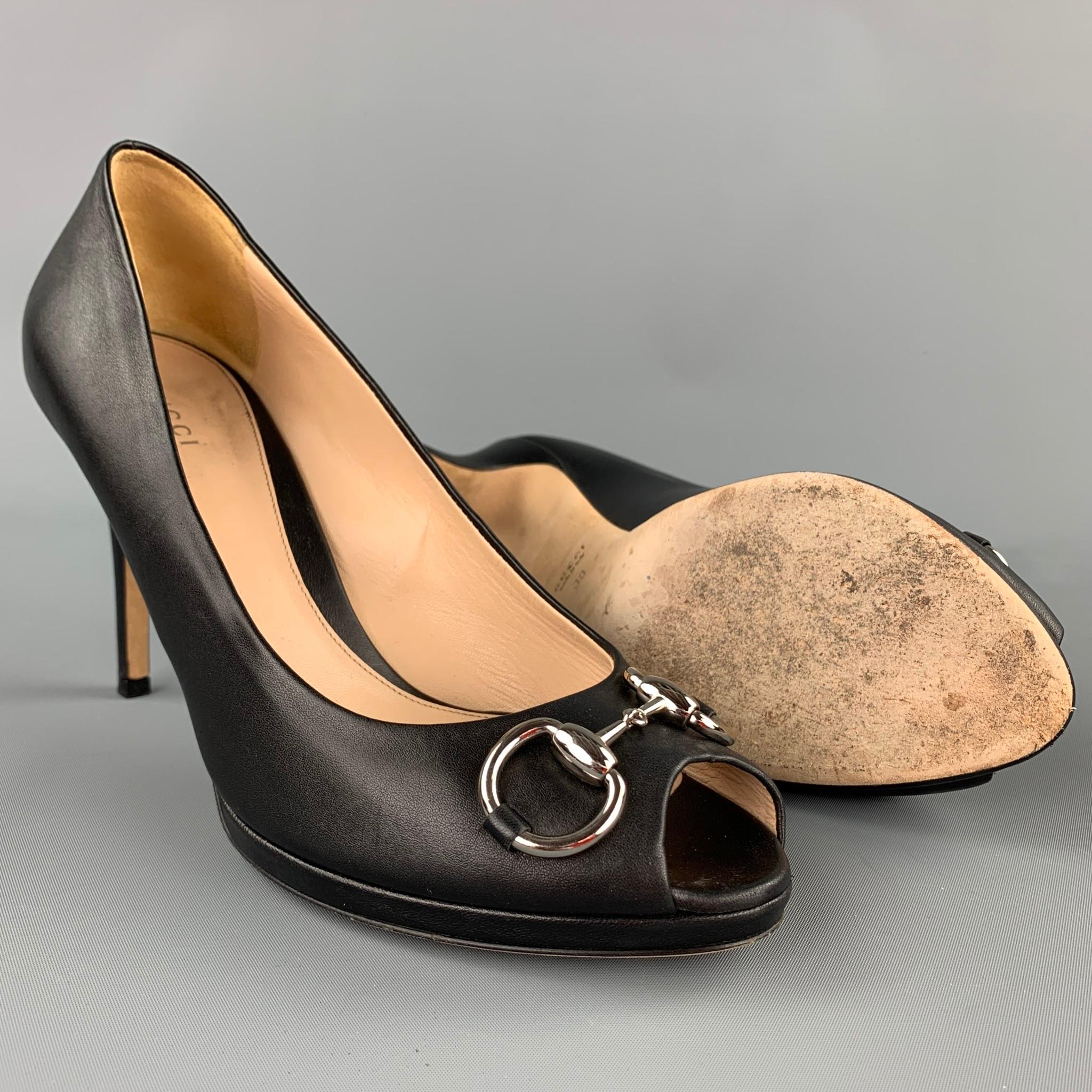 gucci horsebit peep toe pumps