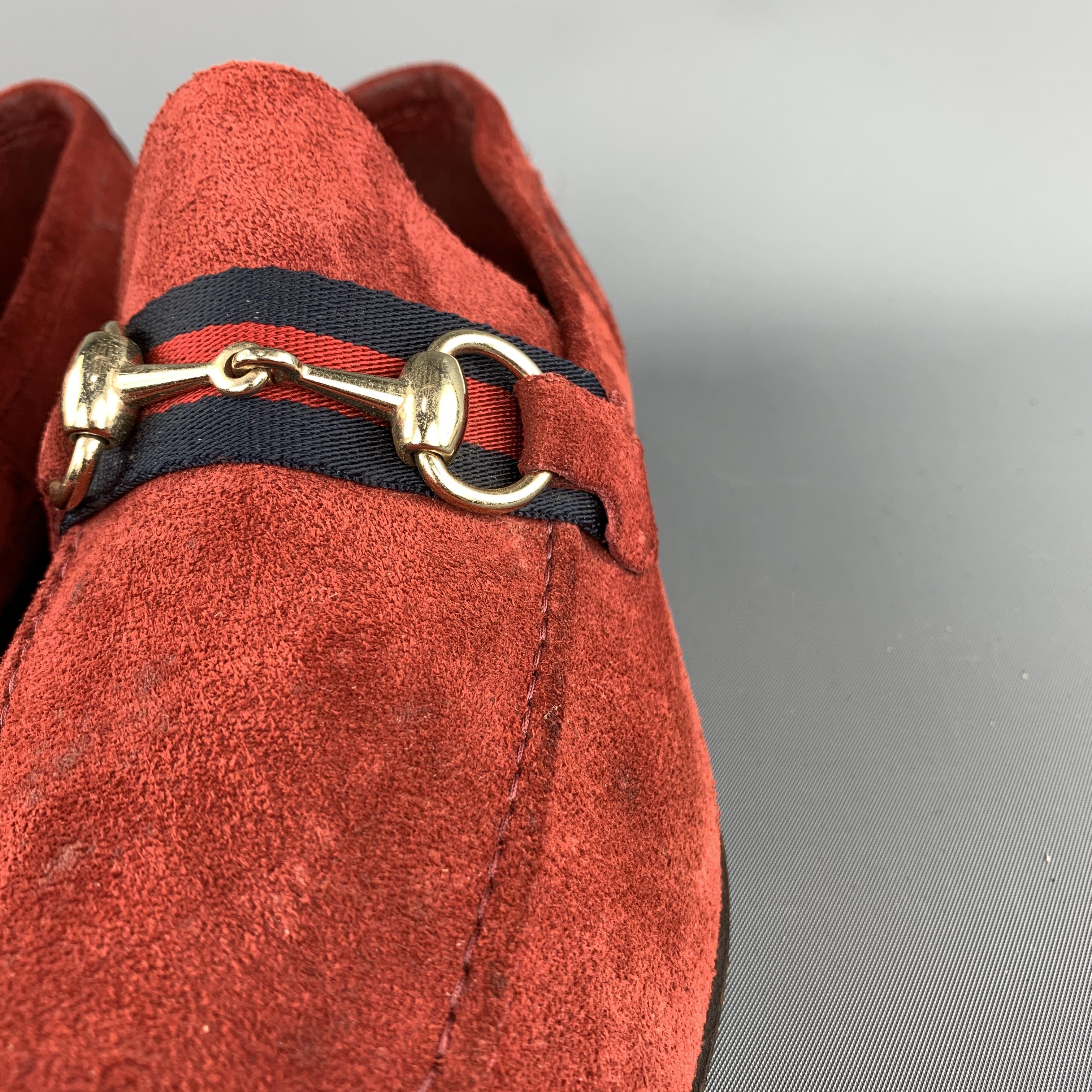 Men's GUCCI Size 9 Brick Solid Slip On Loafers
