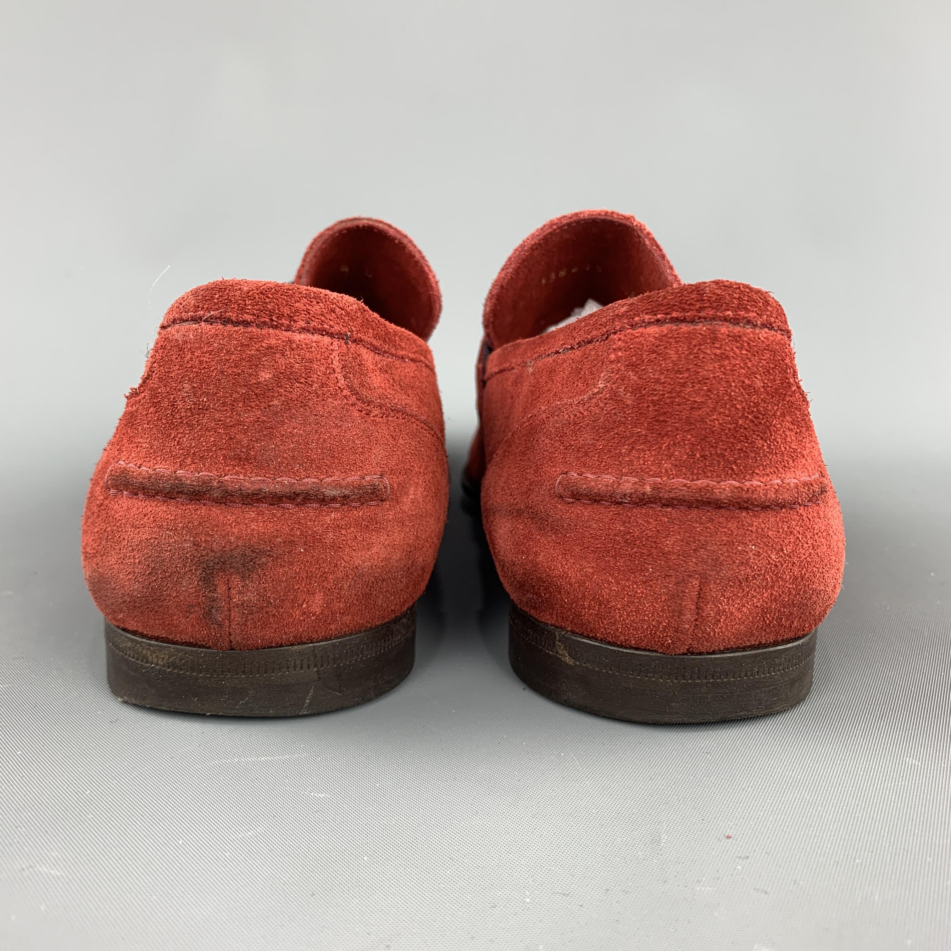 GUCCI Size 9 Brick Solid Slip On Loafers 1