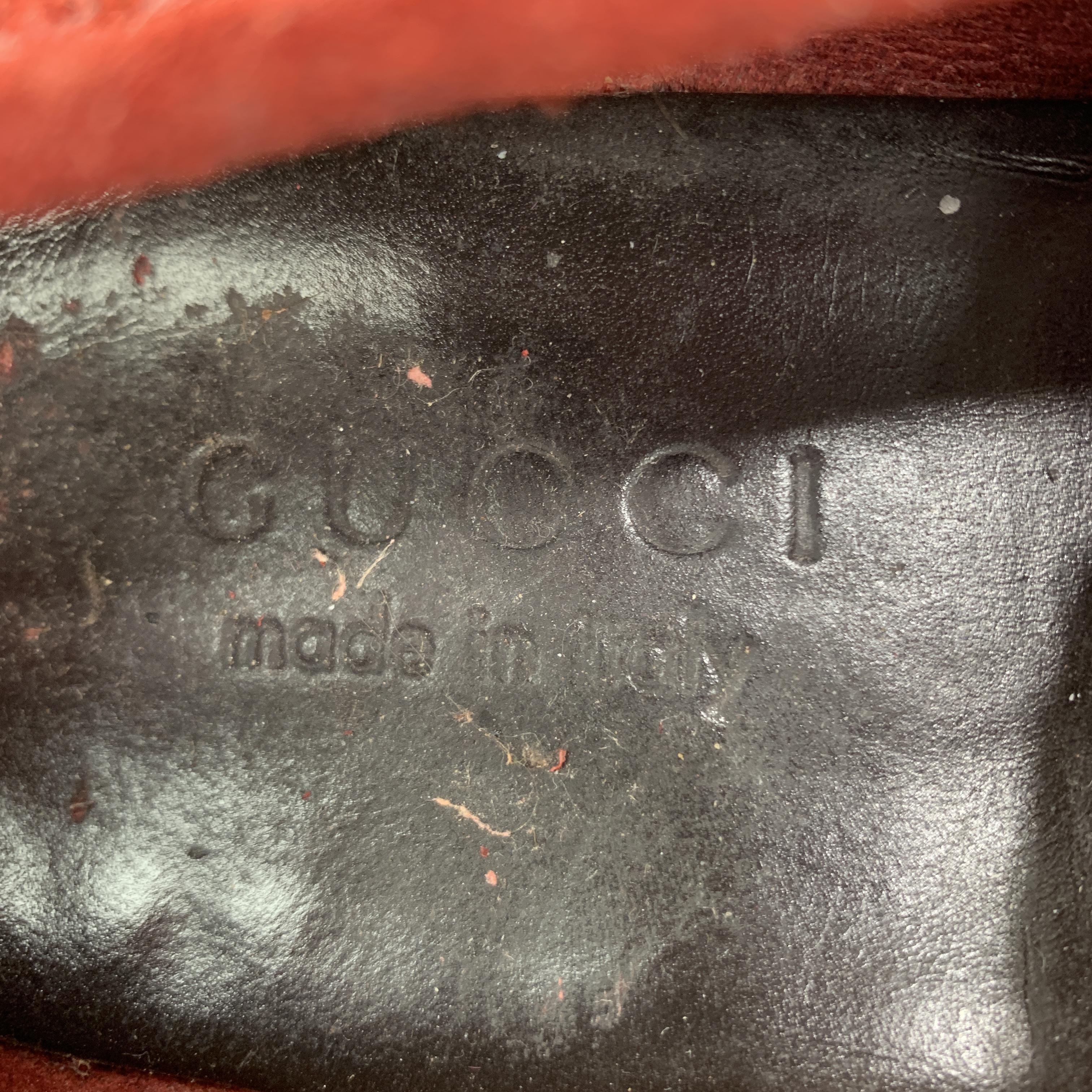 GUCCI Size 9 Brick Solid Slip On Loafers 3