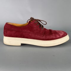 GUCCI Size 9 Burgundy Leather Lace Up Lace Up Shoes