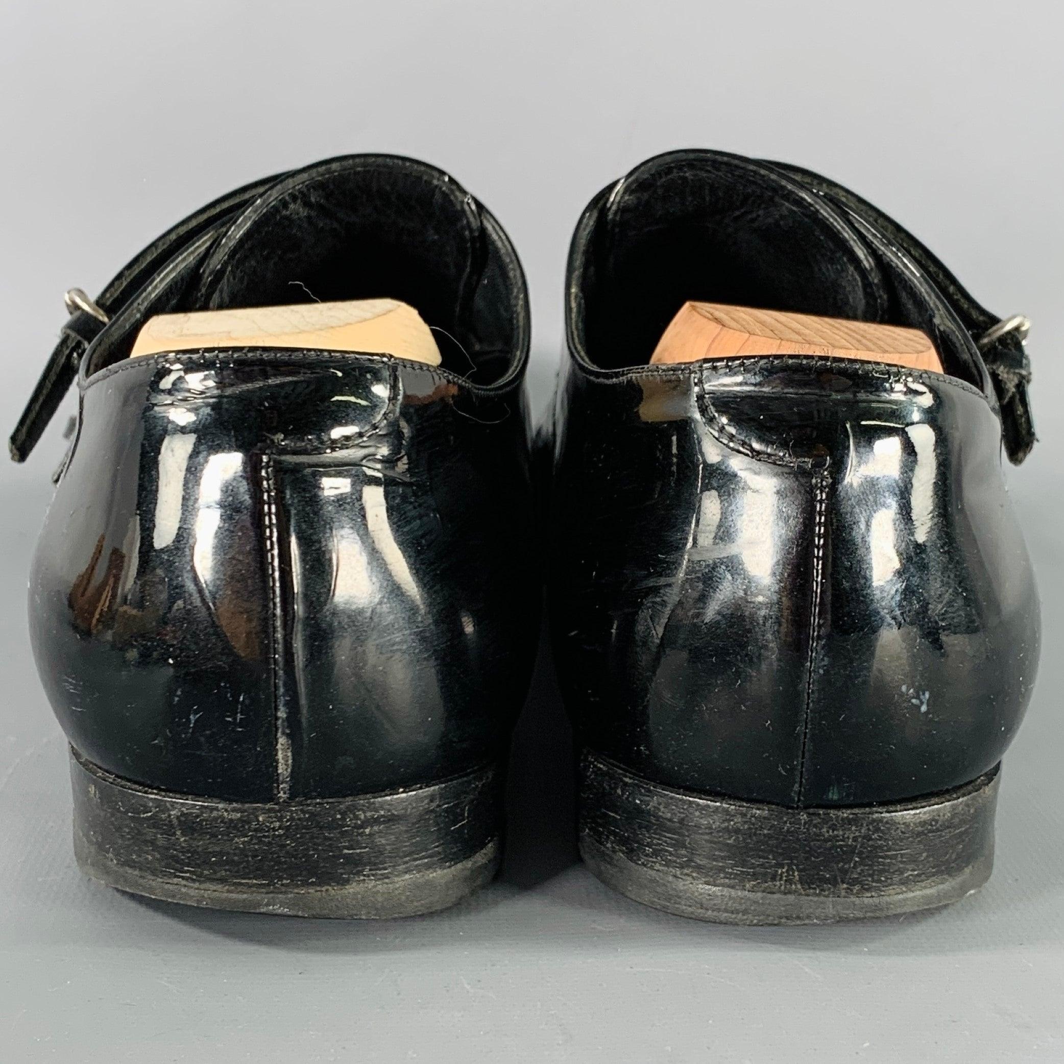 GUCCI Size 9.5 Black Double Monk Strap Lace-Up Shoes In Good Condition In San Francisco, CA