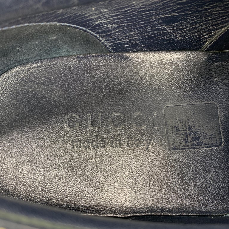 gucci blue floral slip ons