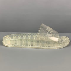 GUCCI Size 9.5 Clear Logo Rubber Sandals