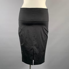 GUCCI Talla L Negro Mezcla de Algodón Falda Ajustada por Debajo de la Rodilla