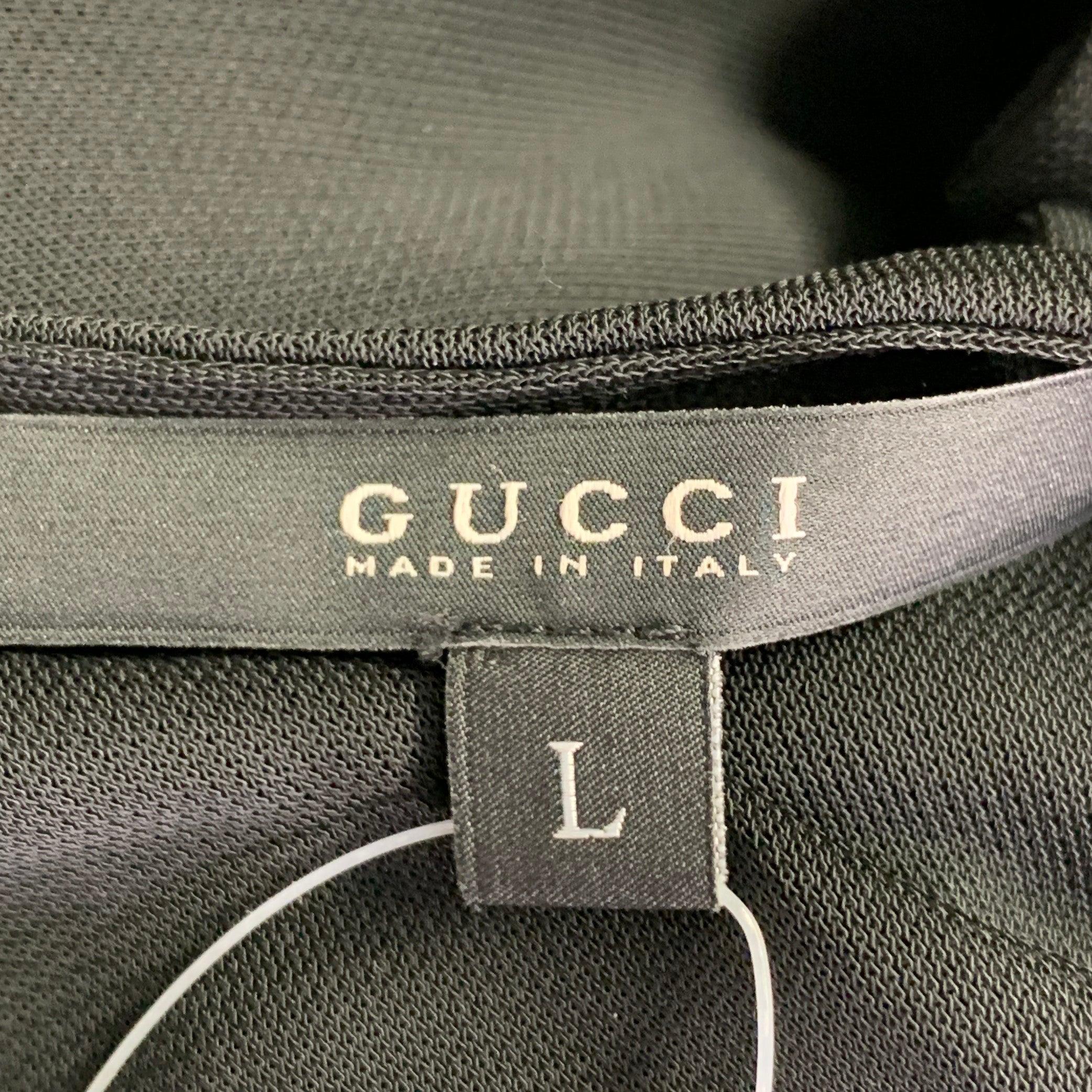 GUCCI, robe midi à col en V en viscose noire, taille L Pour femmes en vente