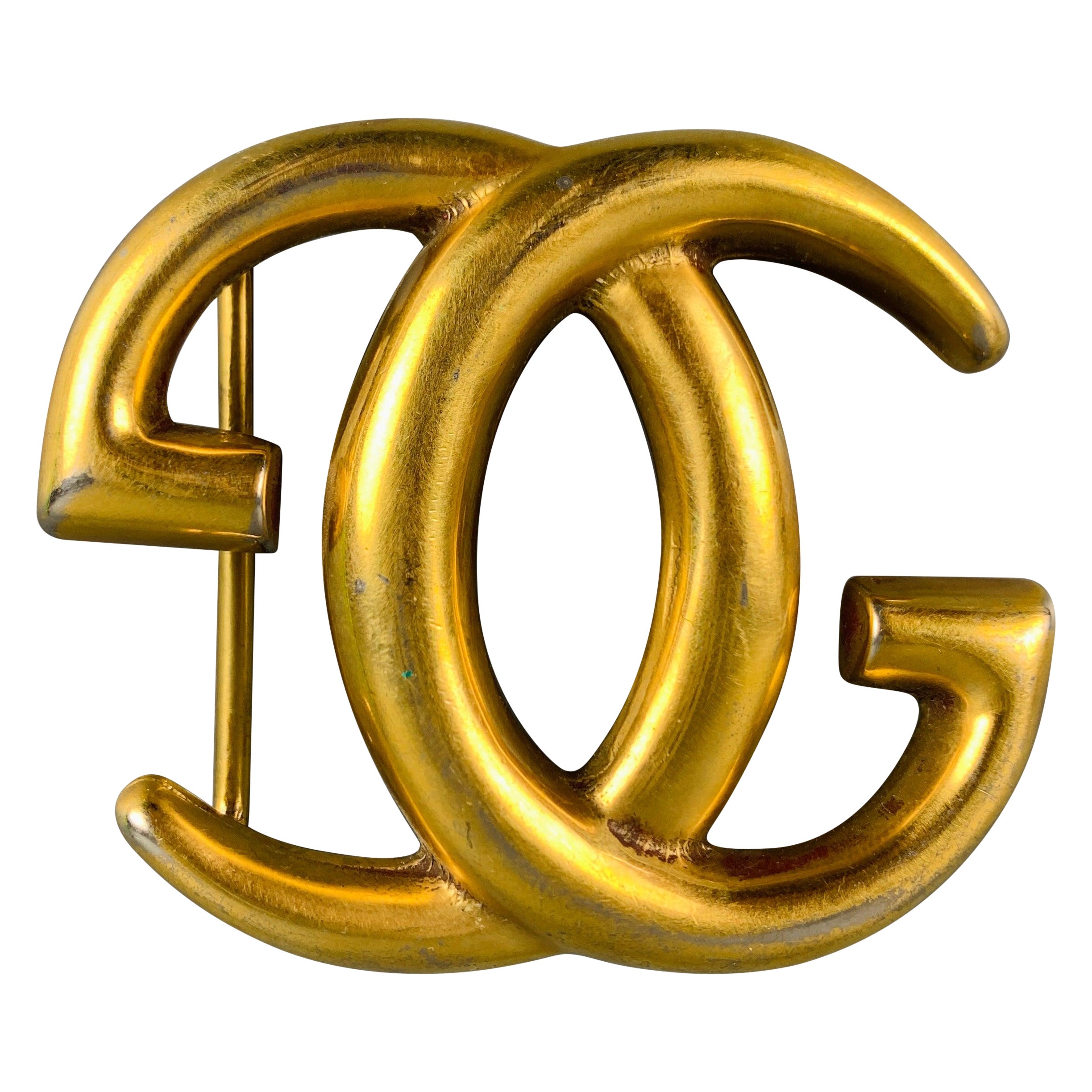 GUCCI Size L Metal GG Monogram Belt Buckle