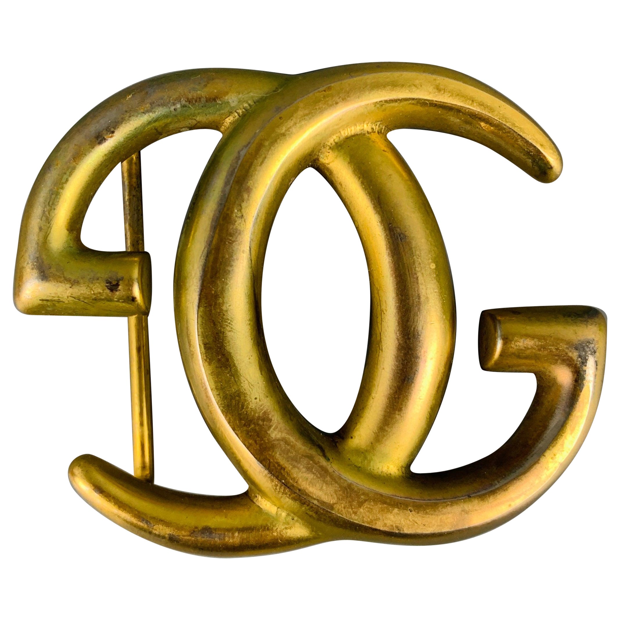 GUCCI Size L Metal GG Monogram Belt Buckle