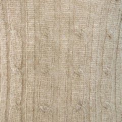 GUCCI Size L Tan Cable Knit Cashgora Crew Neck Sweater