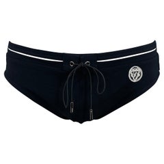 GUCCI Talla M Negro Blanco Logotipo Poliamida Mezcla Cordón Speedo