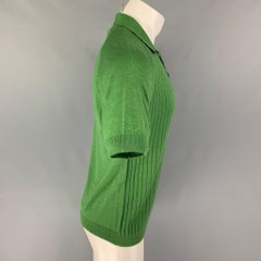 GUCCI Size M Green Cashmere Silk Polo