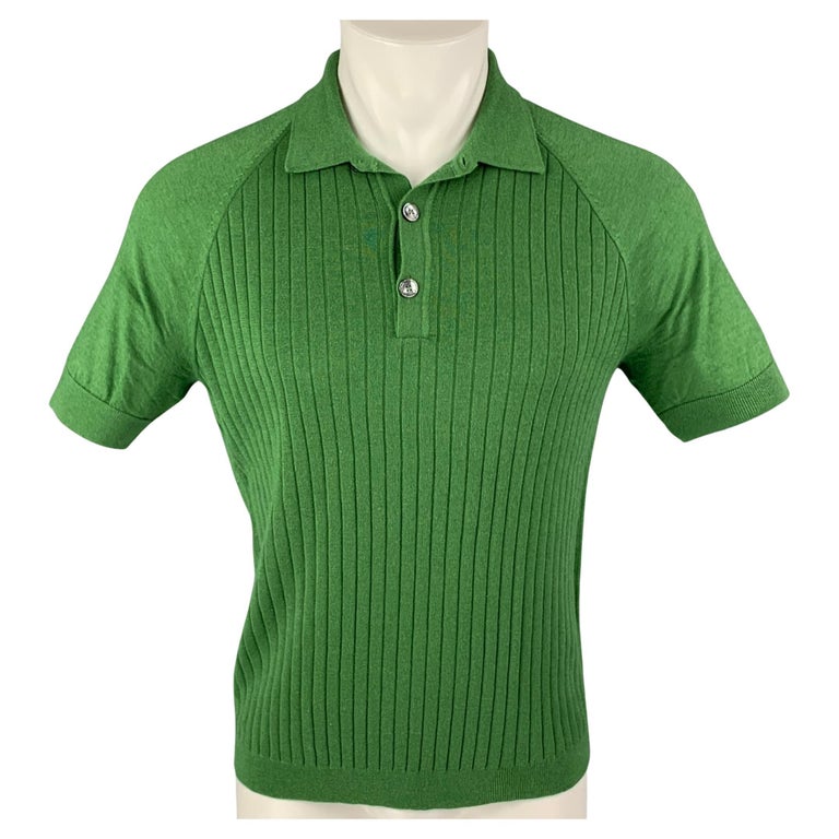 GUCCI Size M Green Cashmere Silk Polo For Sale at 1stDibs