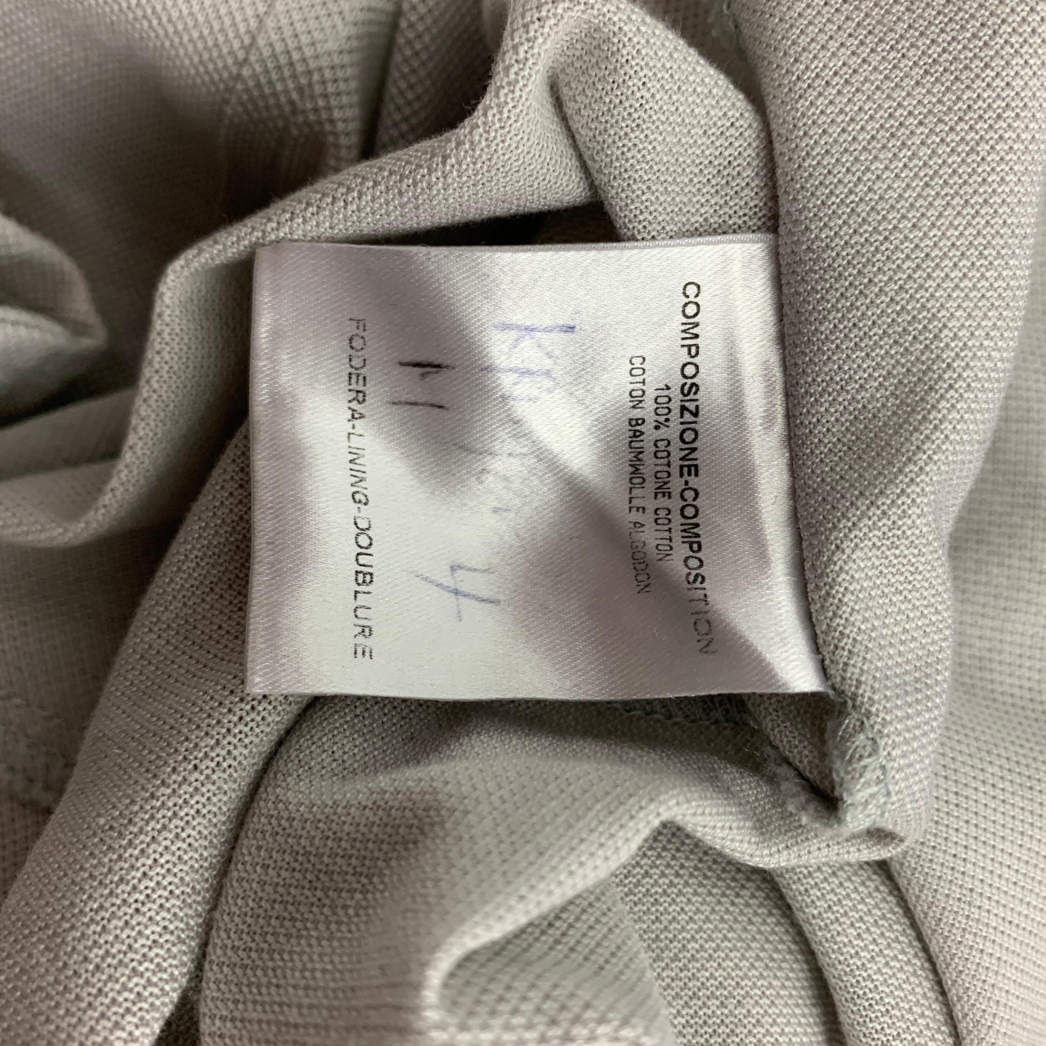 Men's GUCCI Size M Light Grey Textured Cotton Button Down Short Sleeve Shirt
