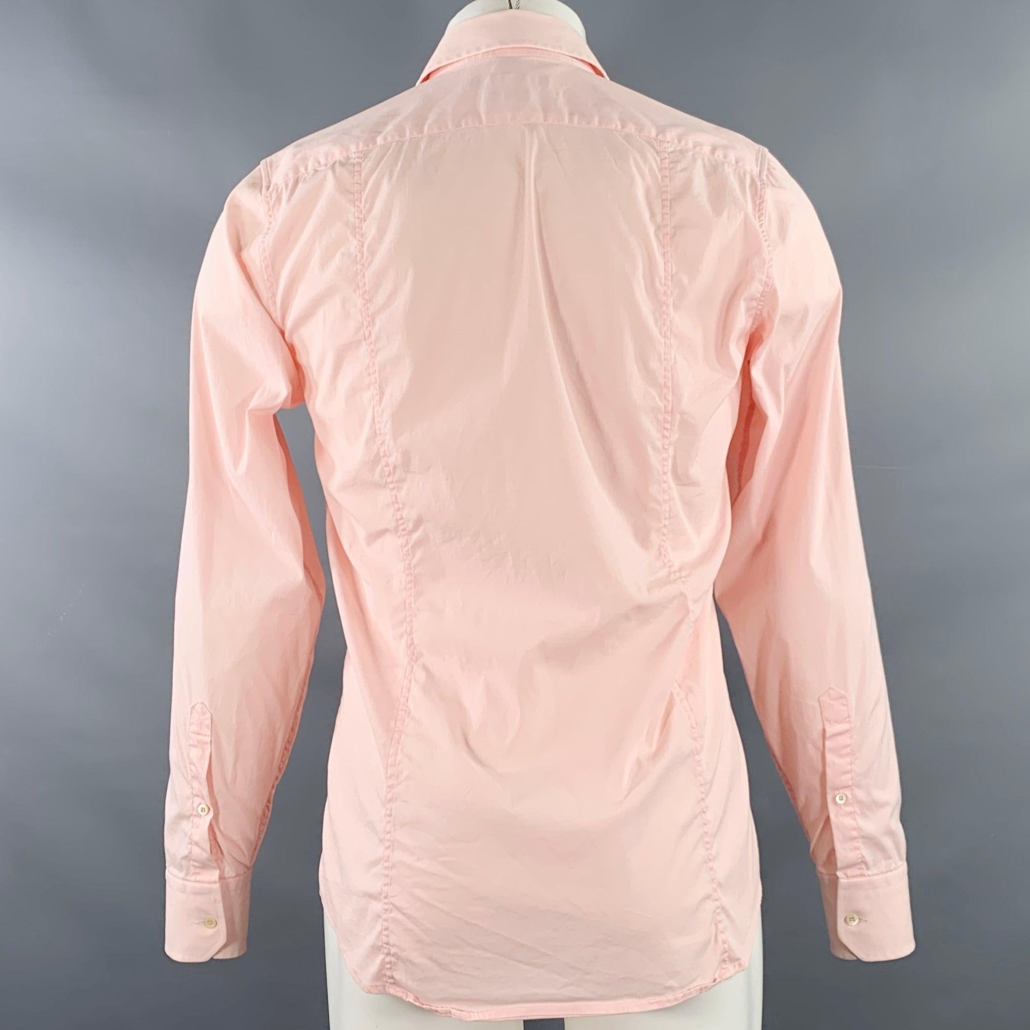 GUCCI Size M Pink Cotton Blend Slim Fit Long Sleeve Shirt In Excellent Condition In San Francisco, CA