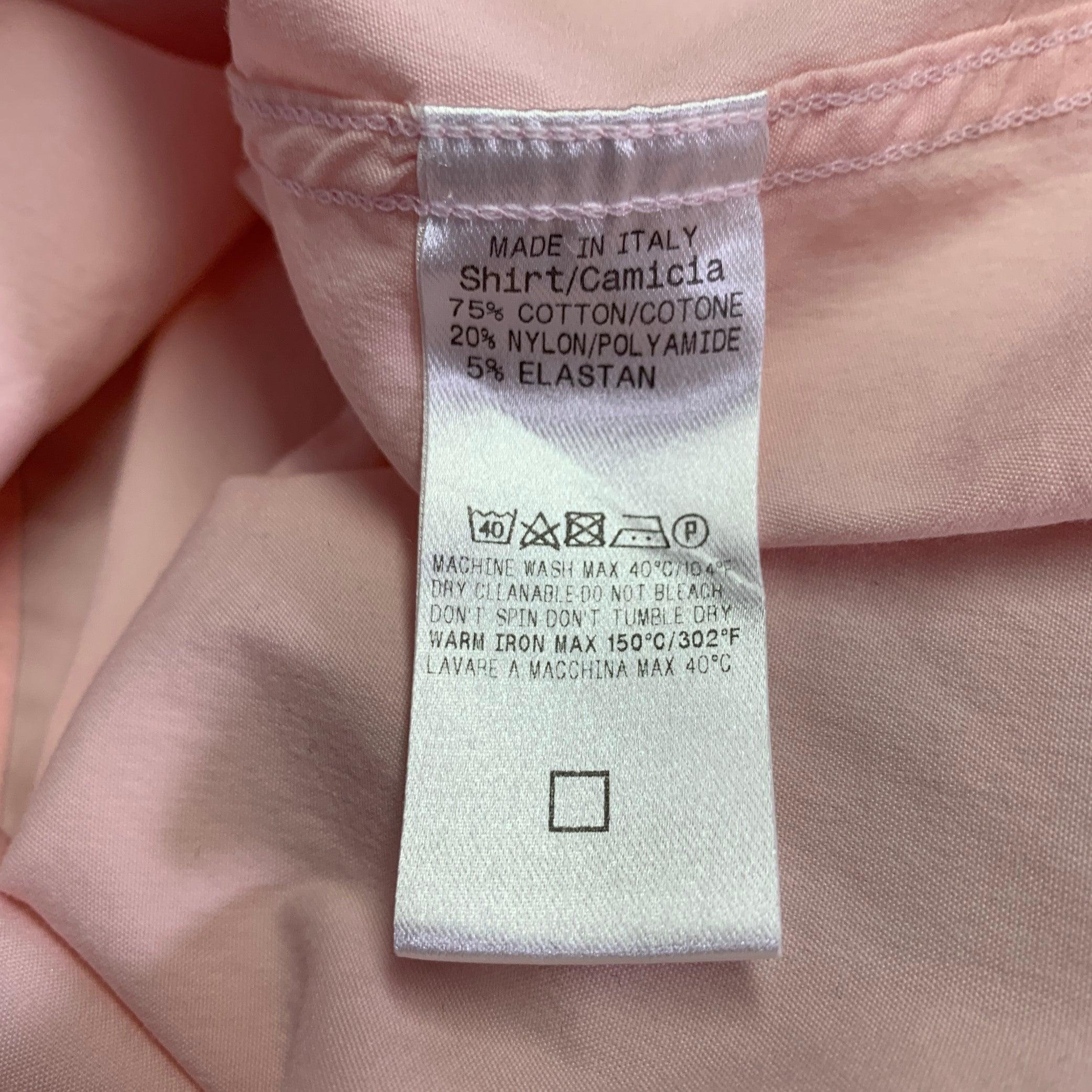 GUCCI Size M Pink Cotton Blend Slim Fit Long Sleeve Shirt 1