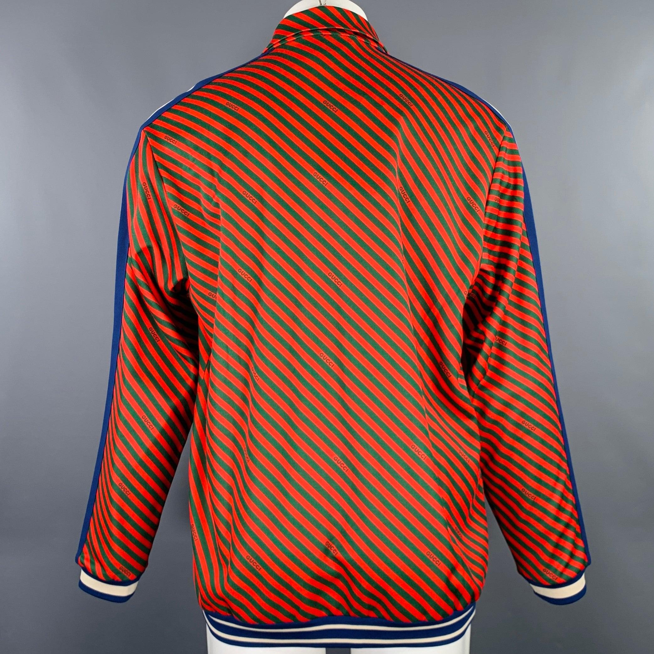 GUCCI Veste en jersey technique de polyester extensible rouge et verte, taille M Excellent état - En vente à San Francisco, CA