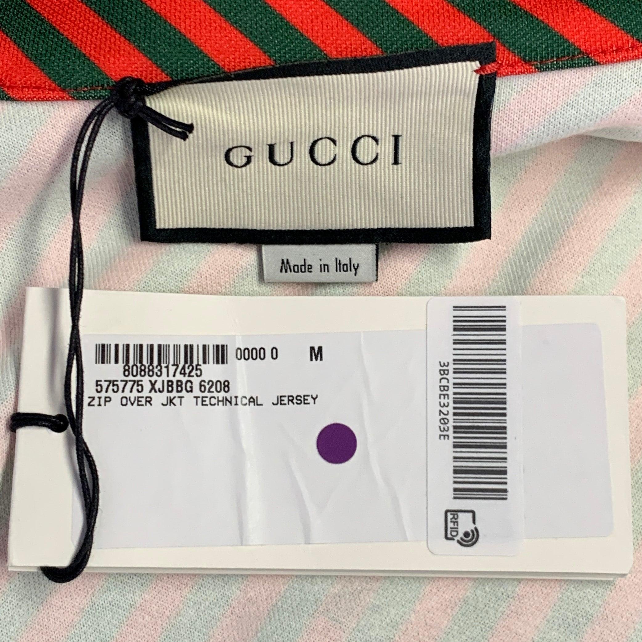 GUCCI Veste en jersey technique de polyester extensible rouge et verte, taille M Pour hommes en vente
