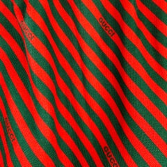GUCCI Size M Red Green Stripe Polyester Cotton Joggers Casual Pants