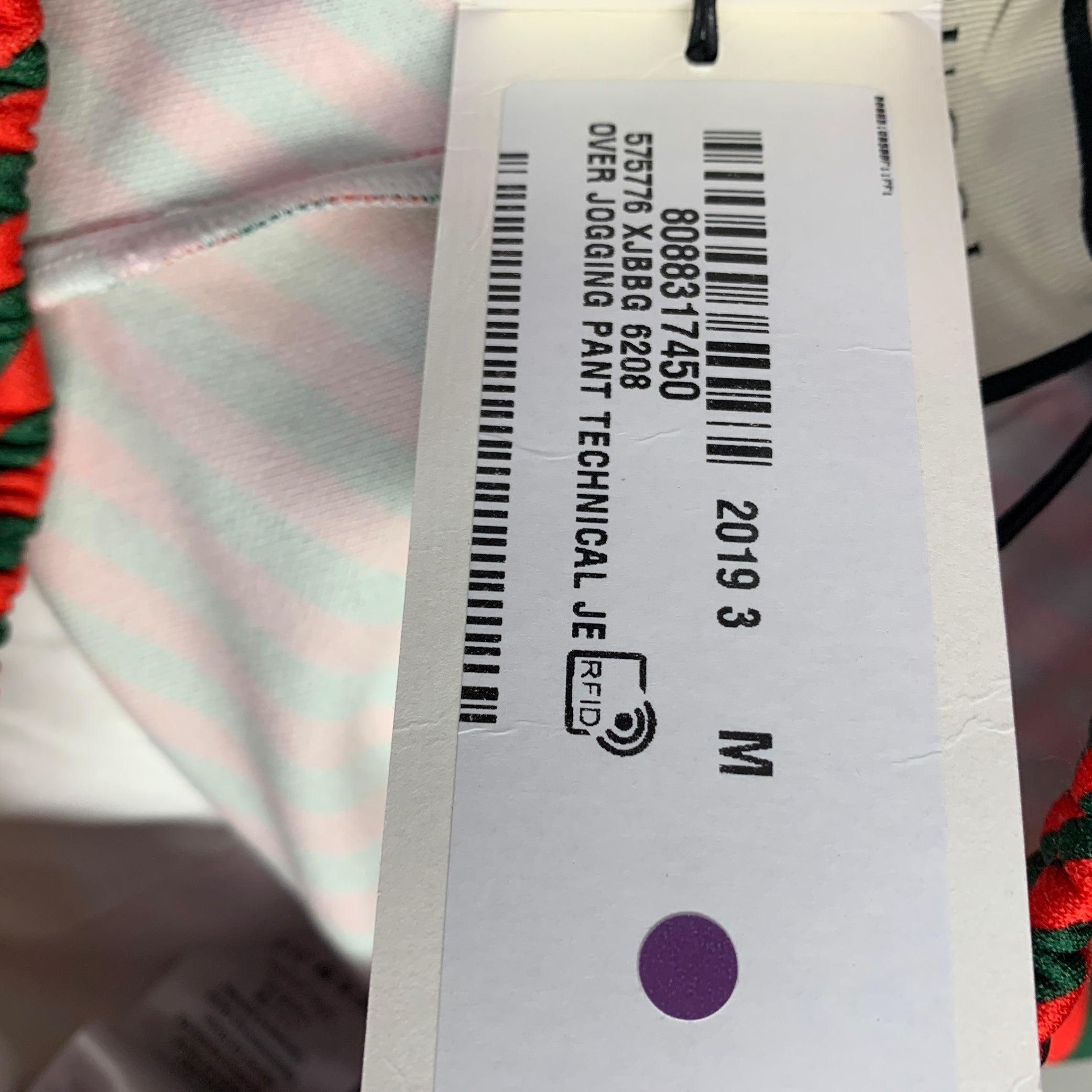 Uomo GUCCI Taglia M Red Green Stripe Poliestere Cotone Joggers Pantaloni Casual in vendita