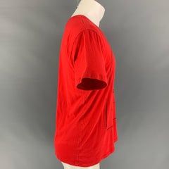 GUCCI Size M Red & White Guccify Logo Cotton Short Sleeve T-shirt