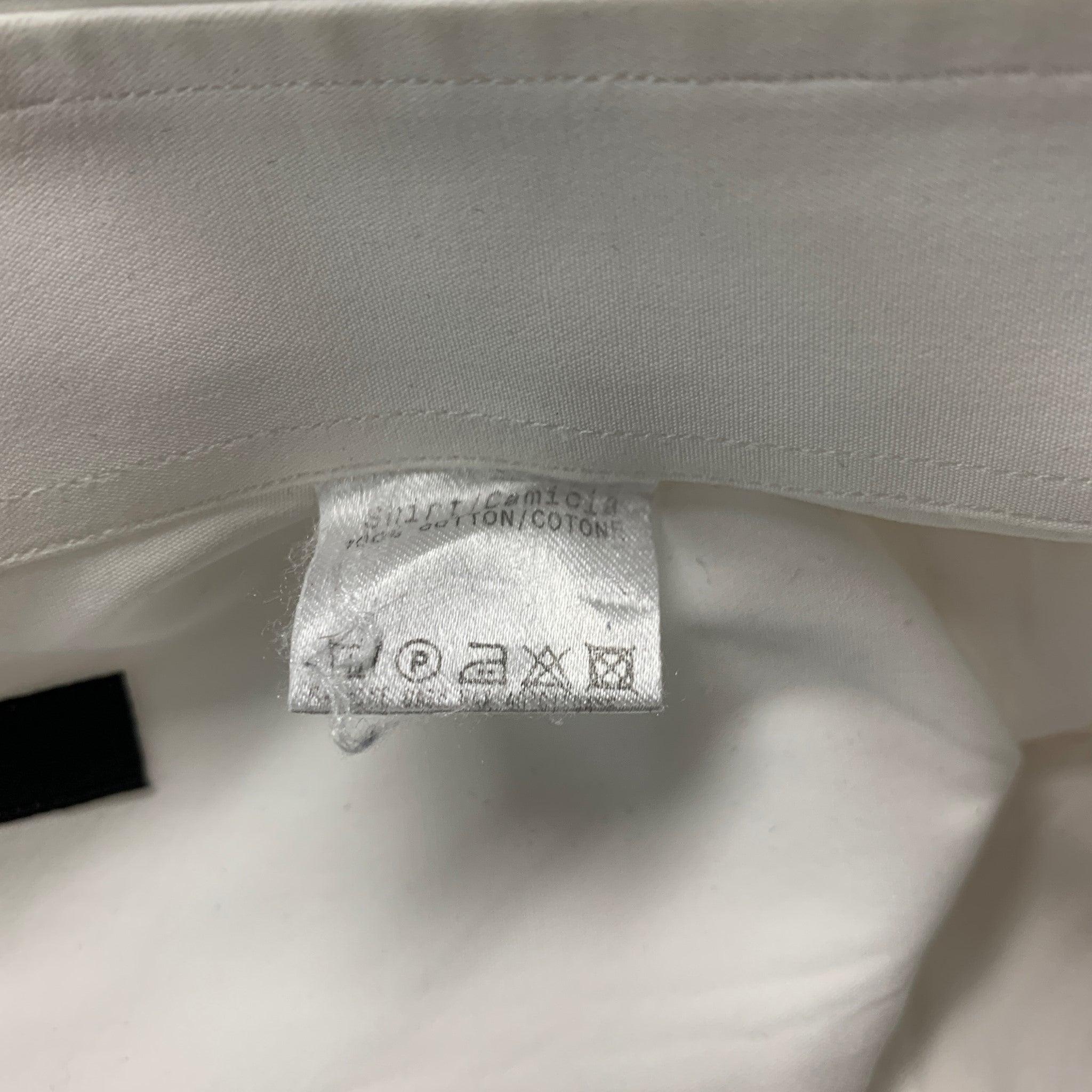 GUCCI Size M White Cotton Epaulettes Long Sleeve Shirt For Sale 2
