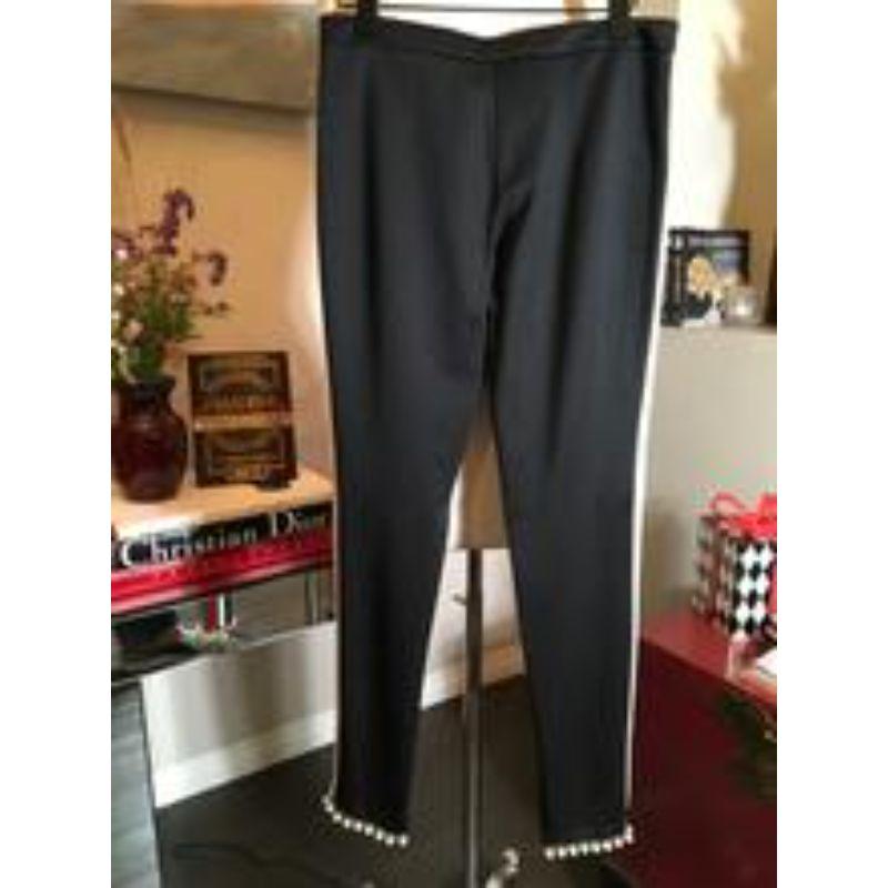 Women's or Men's Gucci Size S Black Striped Sweatpants pearl Trim NWT 2400-309-12519 For Sale