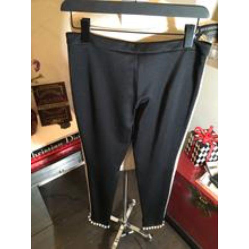 Gucci Size S Black Striped Sweatpants pearl Trim NWT 2400-309-12519 For Sale 1