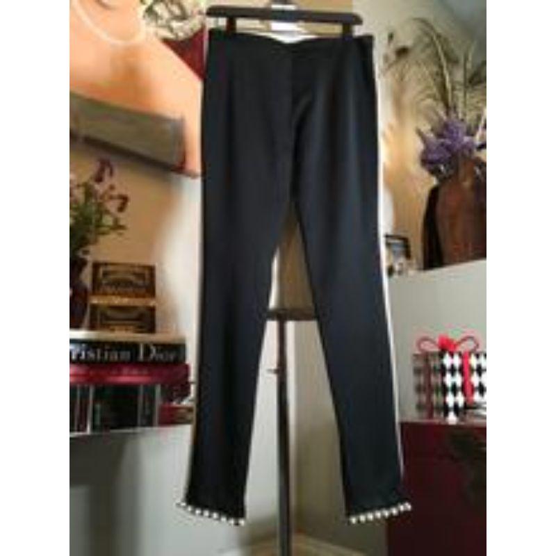 Gucci Size S Black Striped Sweatpants pearl Trim NWT 2400-309-12519 For Sale 2