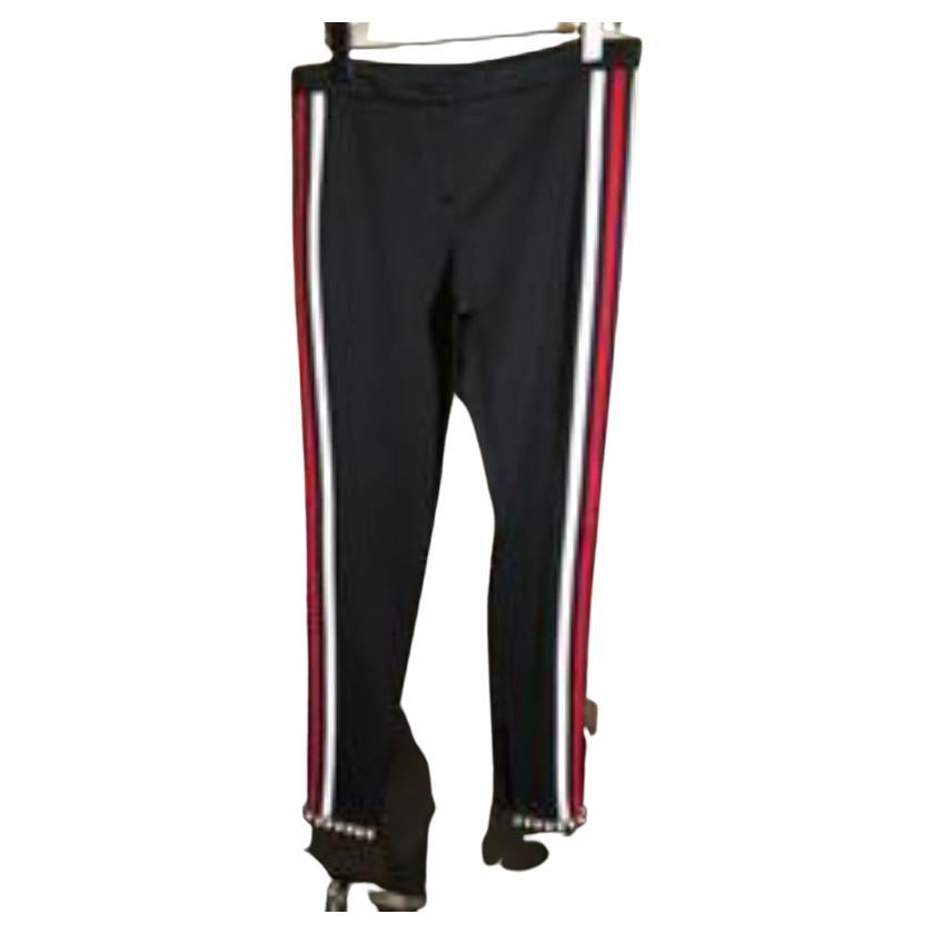 Gucci Size S Black Striped Sweatpants pearl Trim NWT 2400-309-12519 For Sale