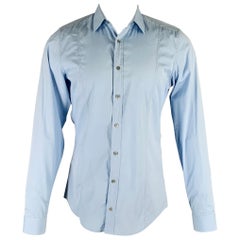 Used GUCCI Size S Blue Cotton Slim Fit Long Sleeve Shirt