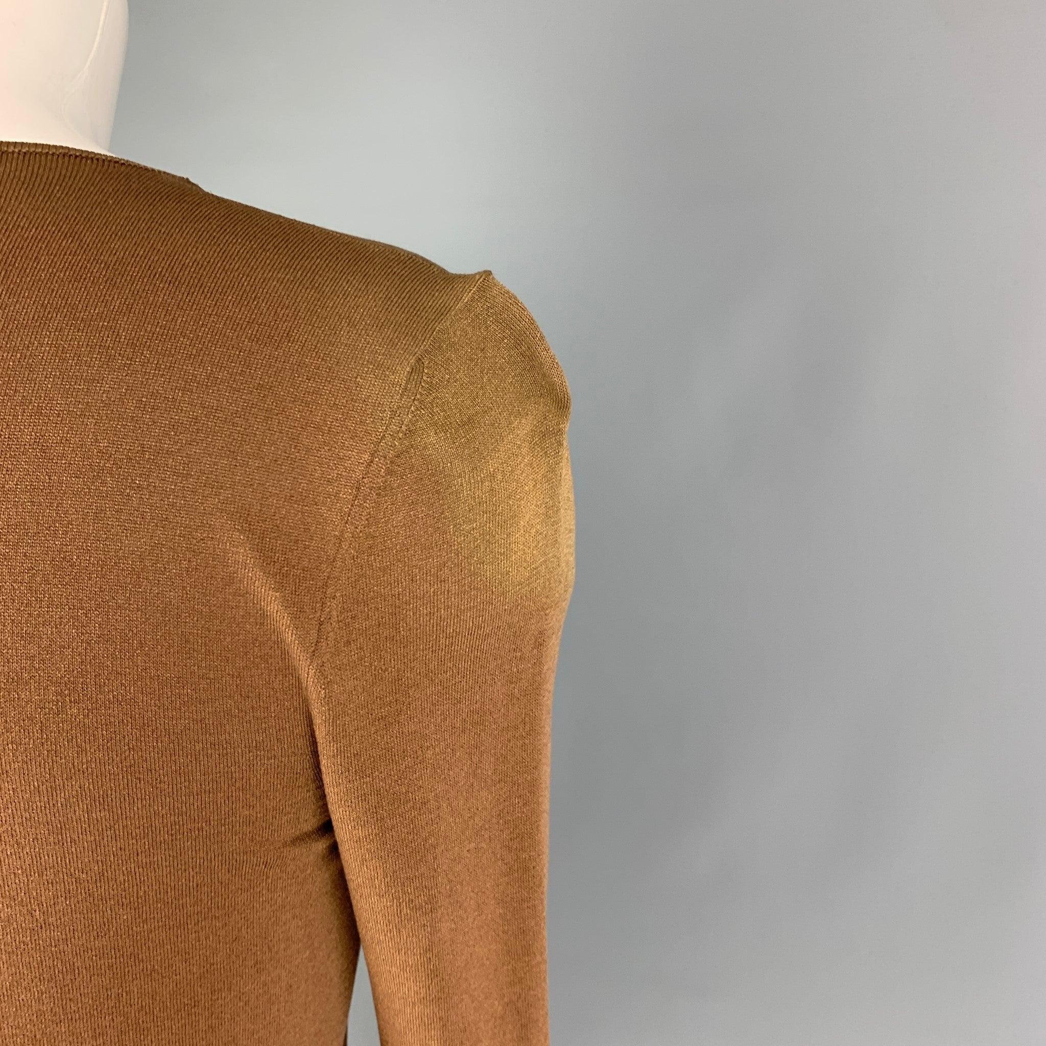 GUCCI Größe S Kupferfarbener langärmeliger Pullover aus Seidenmischung im Angebot 1