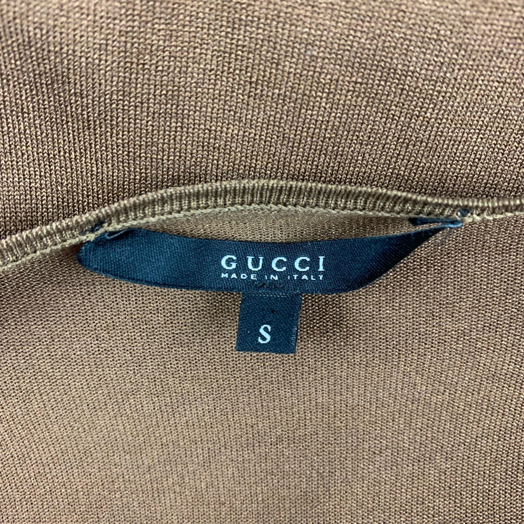 GUCCI Size S Copper Silk Blend Long Sleeve Pullover For Sale 3
