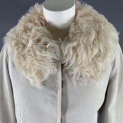 GUCCI Size S Cream Fur Lined Cotton Jacket
