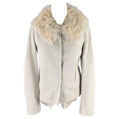 GUCCI Size S Cream Fur Lined Cotton Jacket