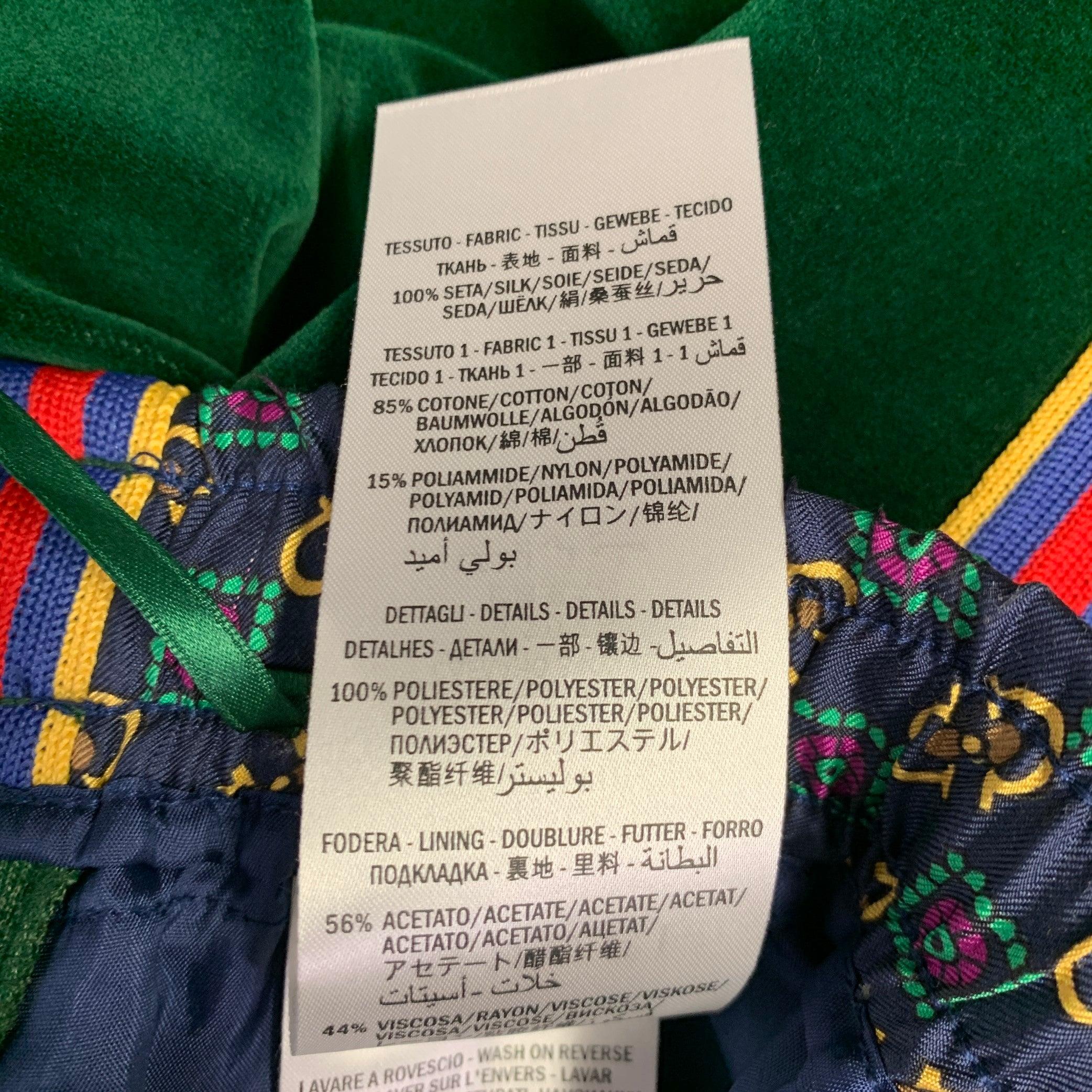 GUCCI Größe S Grüne mehrfarbige Streifen-Shorts aus Baumwolle und Polyamide mit Kordelzug im Angebot 1
