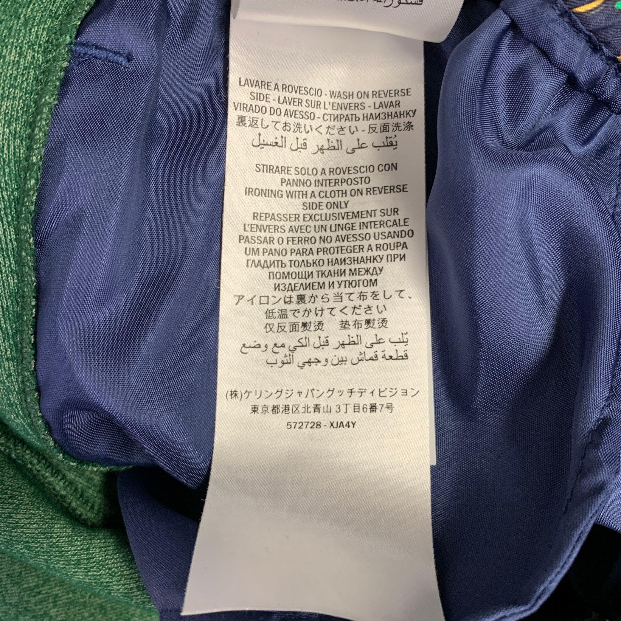 GUCCI Größe S Grüne mehrfarbige Streifen-Shorts aus Baumwolle und Polyamide mit Kordelzug im Angebot 2