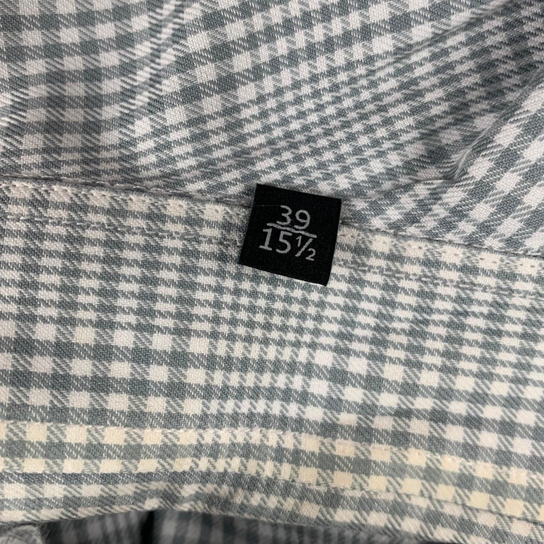 GUCCI Size S Grey White Plaid Cotton Button Up Long Sleeve Shirt For ...