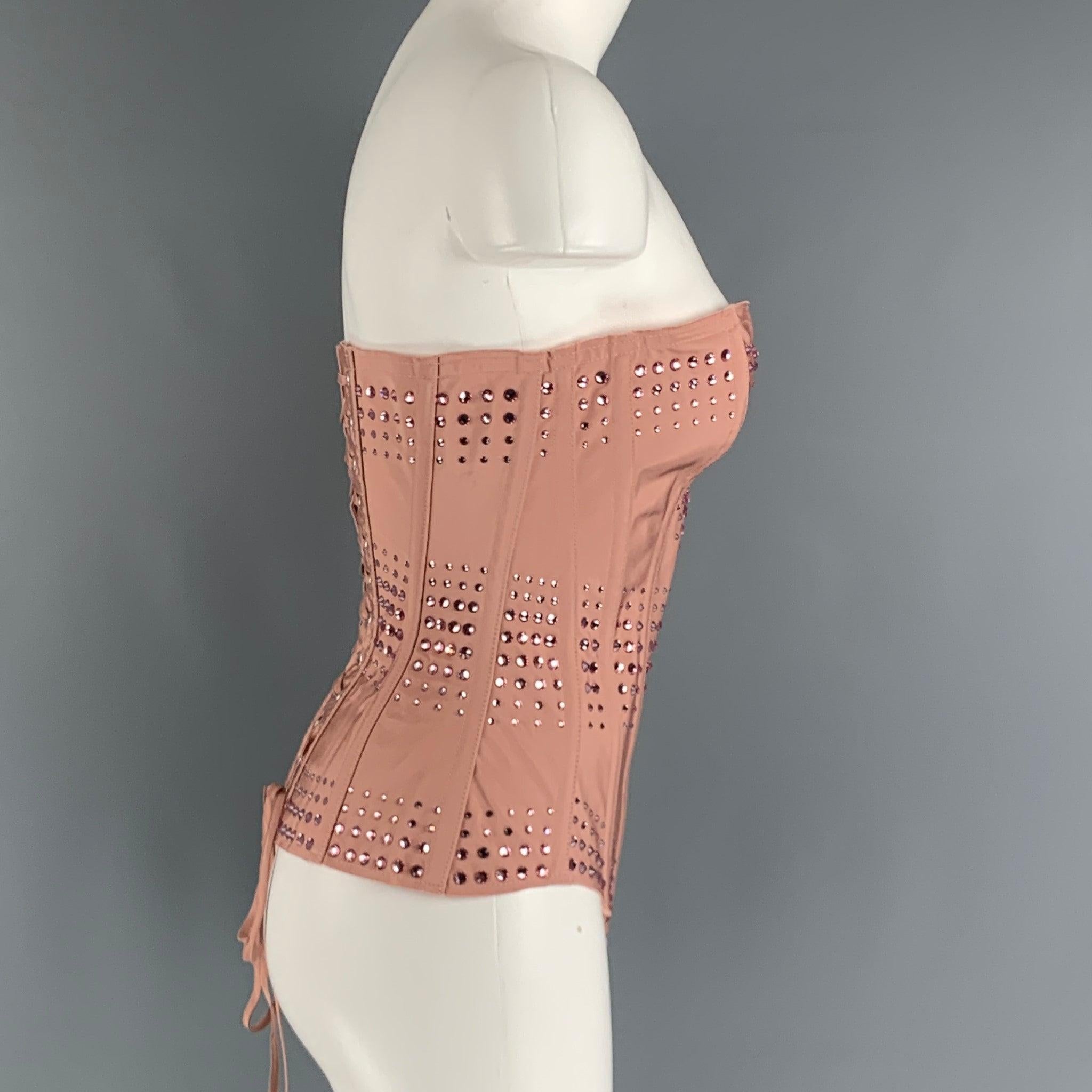 GUCCI Size S Pink Silk Corset Dress Top In Excellent Condition For Sale In San Francisco, CA