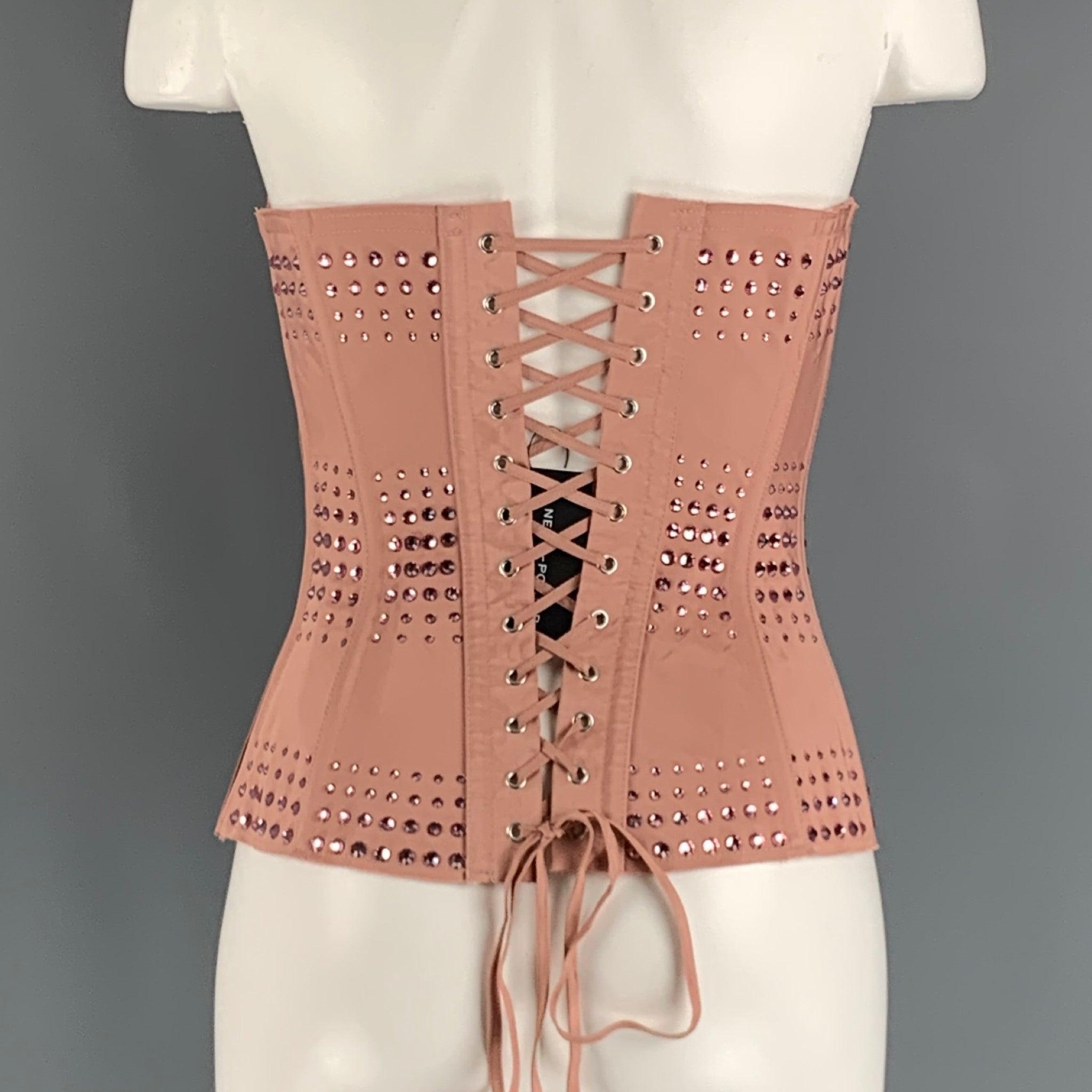 Women's GUCCI Size S Pink Silk Corset Dress Top For Sale