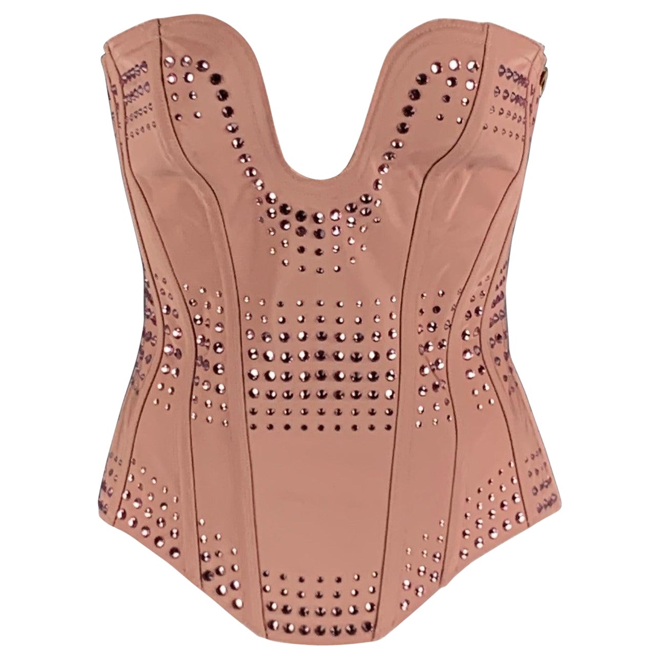 GUCCI Größe S Rosa Seide Korsettkleid Top im Angebot