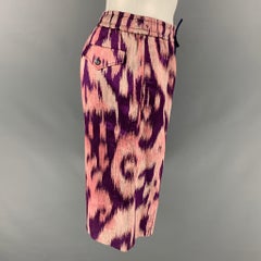 GUCCI Size S Purple Pink Abstract Silk Blend Joggers Shorts