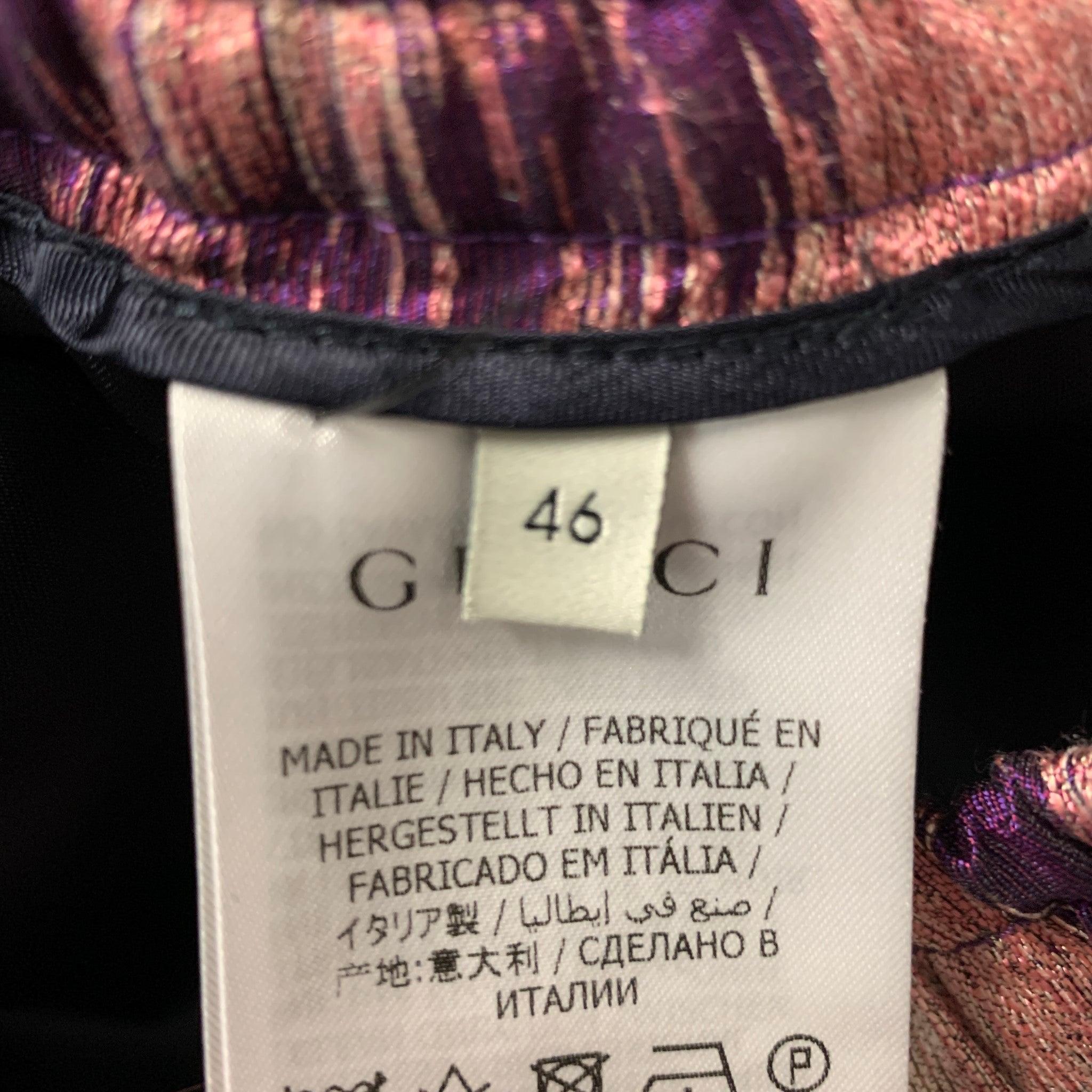 GUCCI, short de course en soie mélangée, rose pourpre abstrait, taille S en vente 1