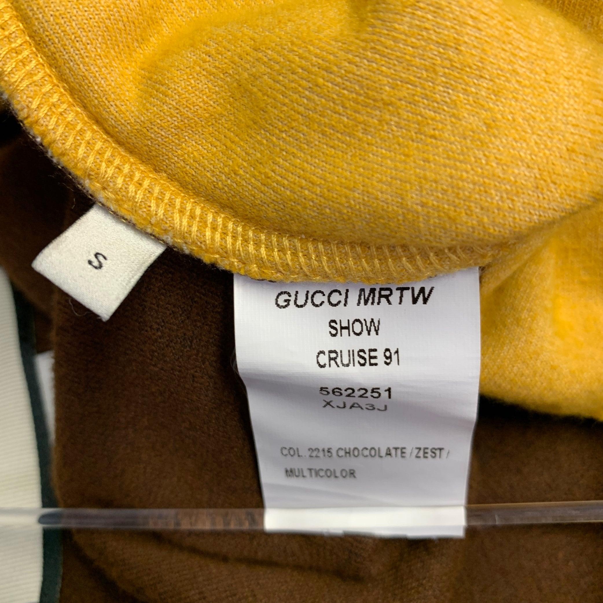 Gucci Size S Yellow Brown Color Block Velvet Balloon Casual Pants Pour hommes en vente
