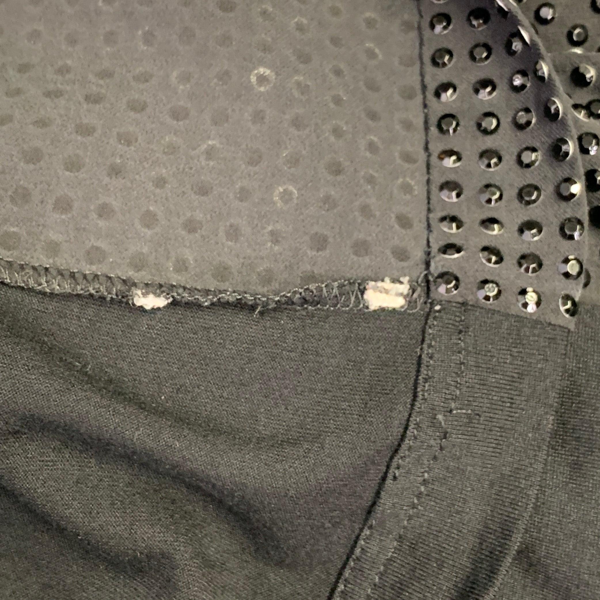 GUCCI Size XL Black Grey Studded Silk Dolman Sleeve T-shirt For Sale 7