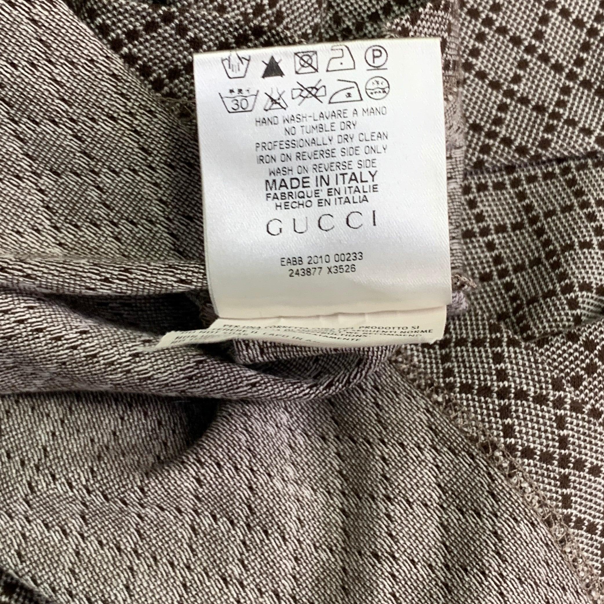 GUCCI Size XL Brown Red Diamond Cotton Contrast Trim Polo 2
