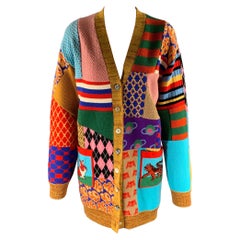 GUCCI Cardigan patchwork en laine mélangée camel Taille XL