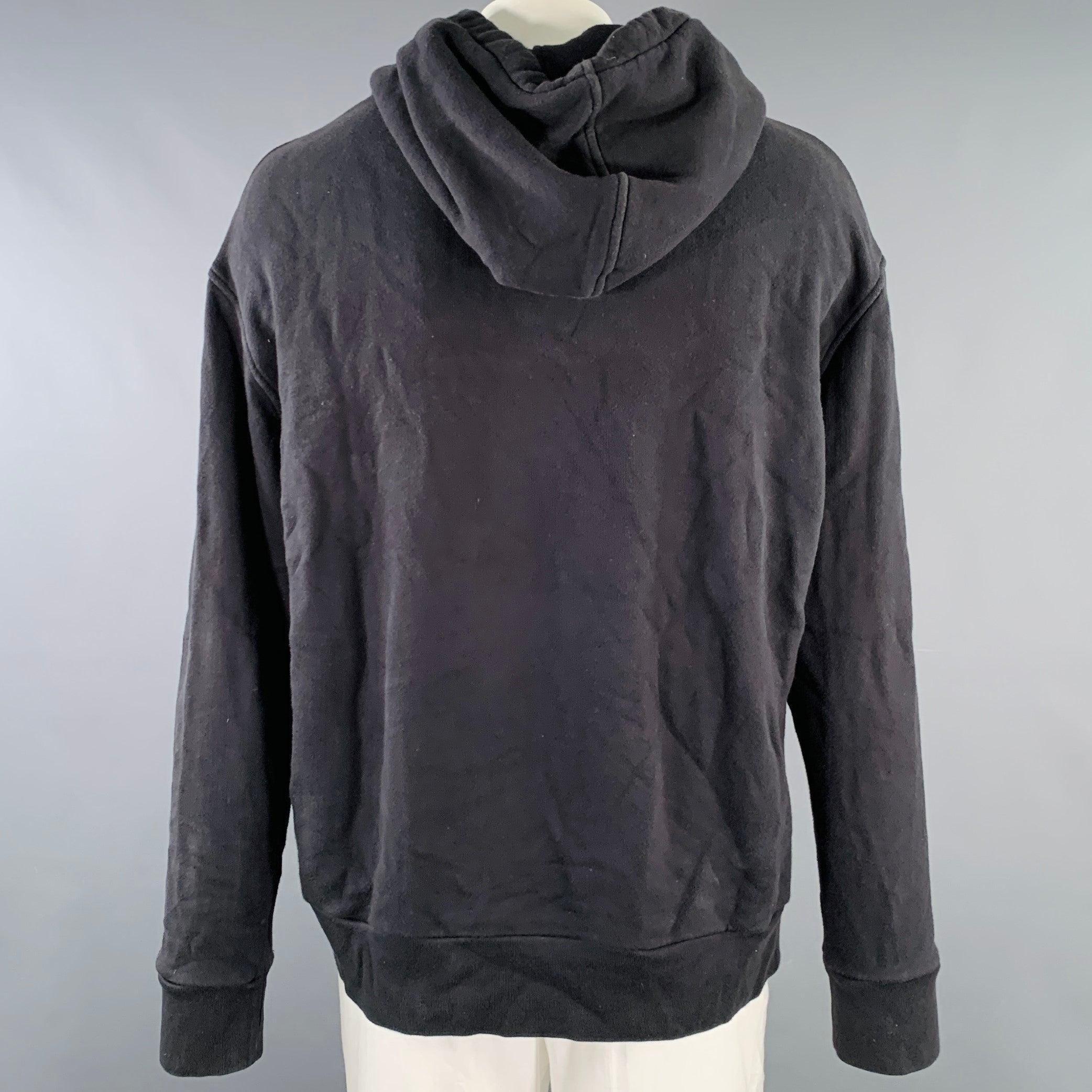 Men's GUCCI Size XL Guccify Wolf Black Red White Applique Cotton Hooded Sweatshirt For Sale