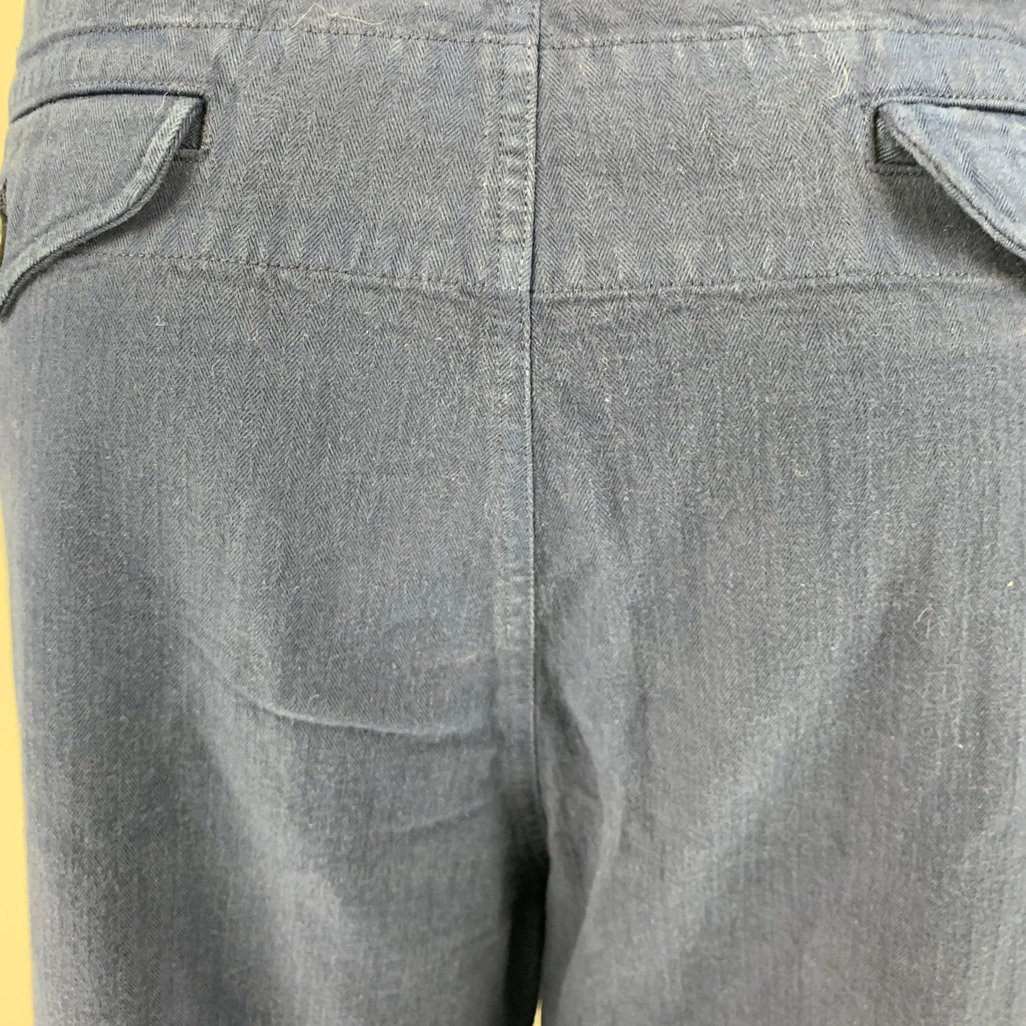 Noir Gucci Size XL Navy Cotton Large Pockets Drawstring Casual Pants (Pantalon décontracté à cordon de serrage) en vente